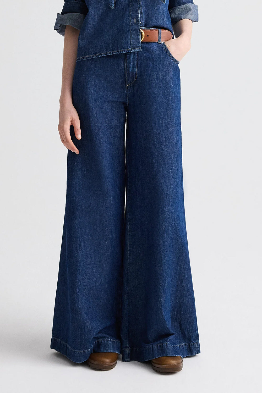 Dillon Jean in Cotton Linen Denim Dark Stone