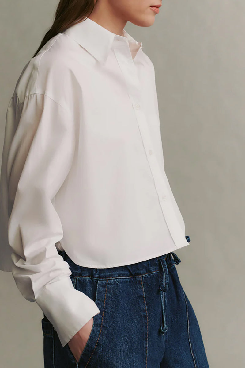 Little Big Joe Shirt in Cotton Shirting White