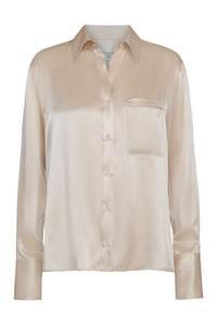 Joey Shirt in Silk Charmeuse Champagne