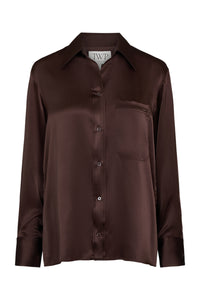 Joey Shirt in Silk Charmeuse in Delicioso