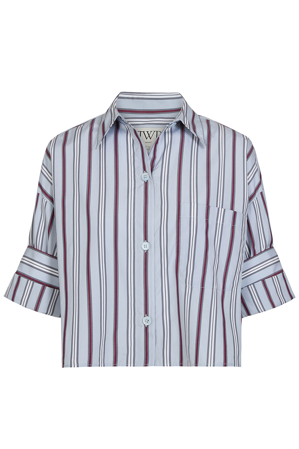 Next Ex Cotton Shirt in Light Grey Multi
