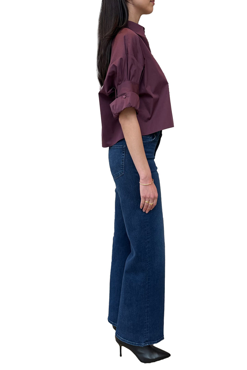 Next Ex Shirt in Superfine Cotton Mauve Wine