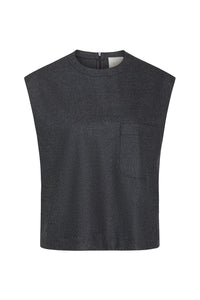 Muscle Tee in Wool Flannel Charcoal