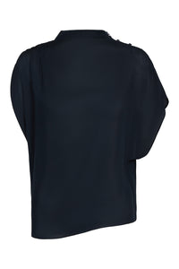 Wish You Would Top in Silk Georgette Midnight
