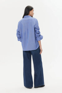 Next Morning Shirt in Cotton White & Navy