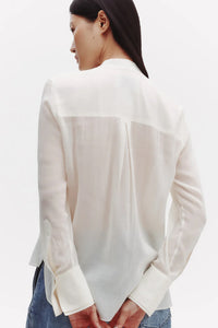 Beloved Top in Sheer Crinkled Shirting Ivory