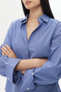 Next Morning Shirt in Cotton White & Navy
