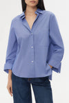 Next Morning Shirt in Cotton White & Navy