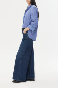 Next Morning Shirt in Cotton White & Navy