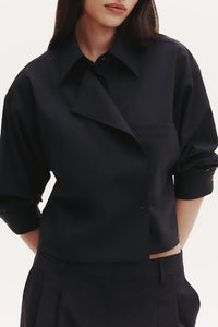 Next Chapter Shirt in Ultrafine Stretch Suiting Midnight