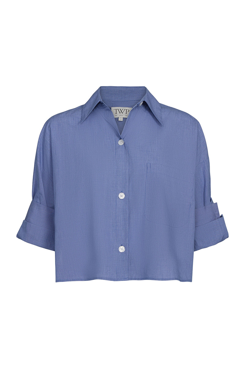 Next Ex Shirt in Cotton White Navy