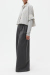 Next Ex Shirt in Dancing Striped Cotton Shirting Ivory Cilantro