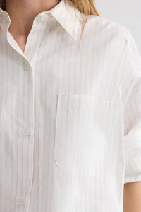 Next Ex Shirt in Superfine Cotton White Multi