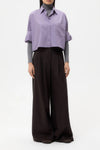 Next Ex Cotton Shirt in Black Plum