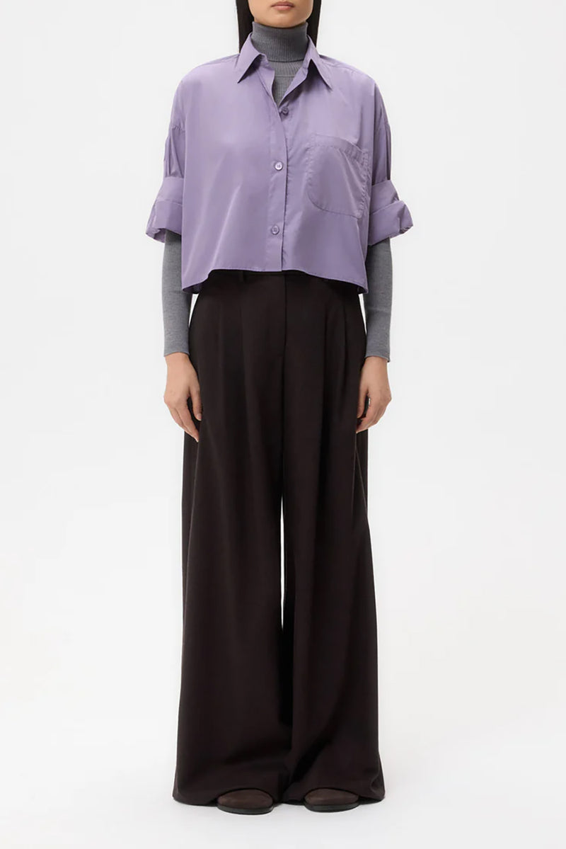 Next Ex Cotton Shirt in Black Plum