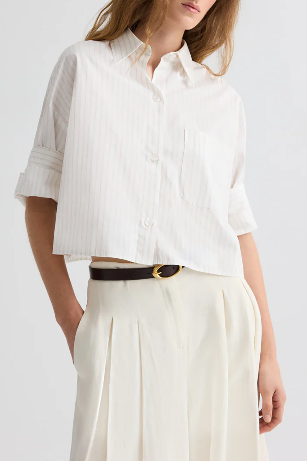 Next Ex Shirt in Superfine Cotton White Multi