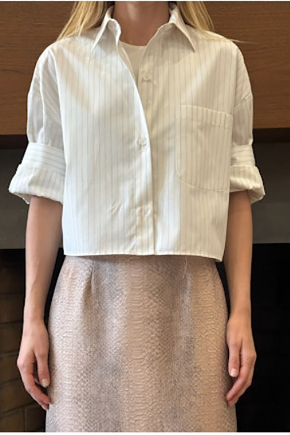 Next Ex Shirt in Superfine Cotton White Multi