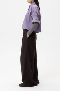 Next Ex Cotton Shirt in Black Plum