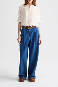 Next Ex Shirt with Ruffle in Ivory