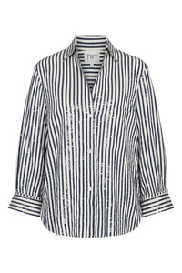 Next Morning Shirt in Cotton Sequin Indigo White