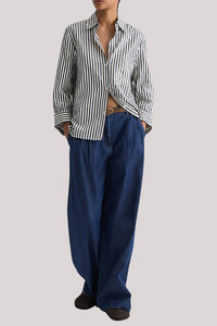 Next Morning Shirt in Cotton Sequin Indigo White