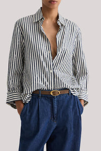 Next Morning Shirt in Cotton Sequin Indigo White
