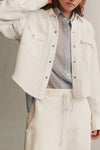 Cropped OG Shirt in Japanese Denim White