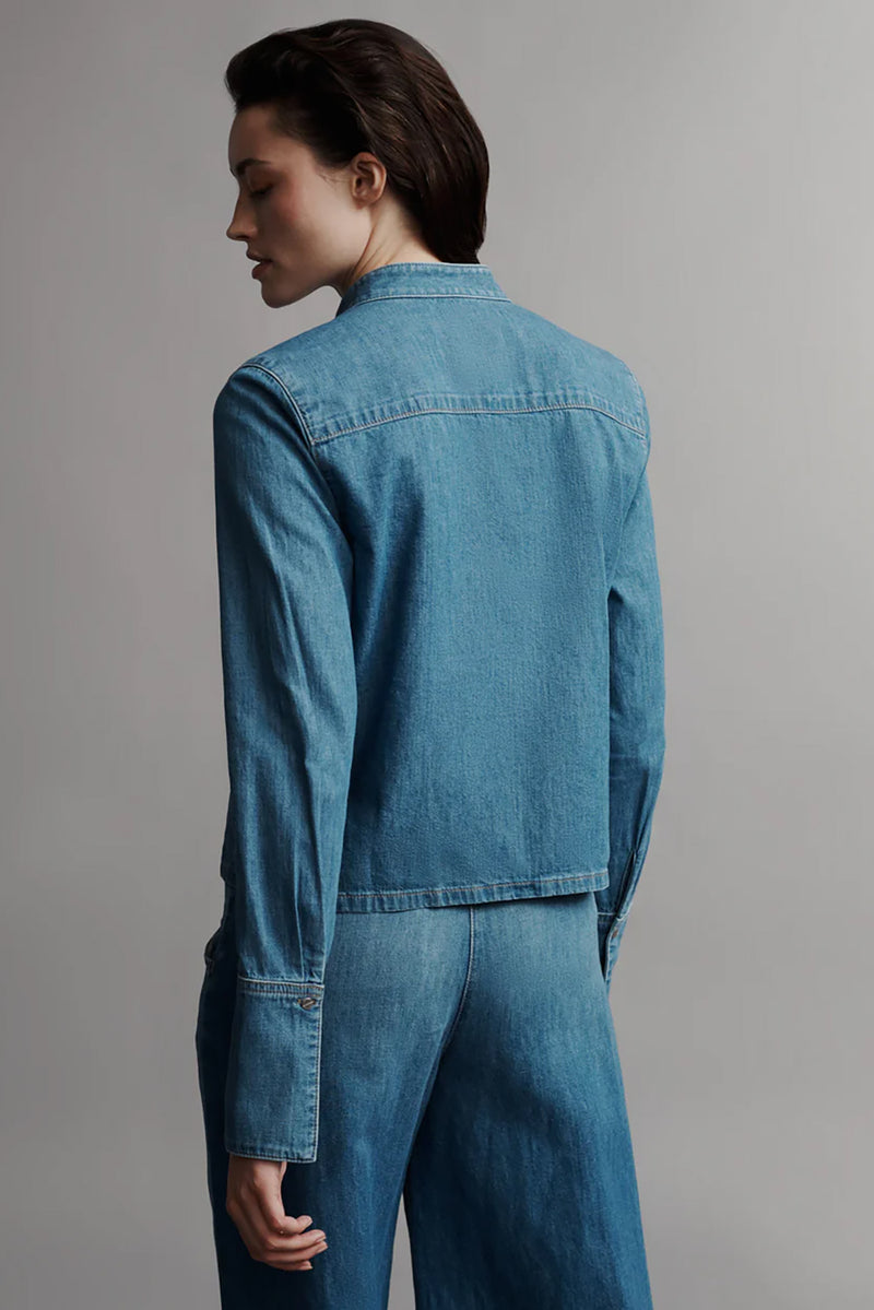 Patti Top in Denim Shirting Vintage Wash