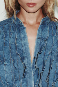 Patti Top in Denim Shirting Vintage Wash