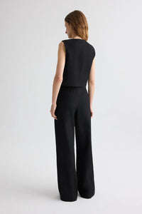 Perry Vest in Compact Tux Suiting in Black