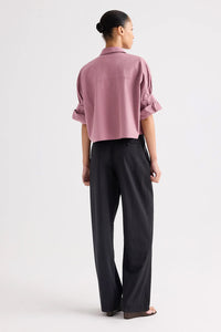 Next Ex Shirt in Superfine Cotton Plum