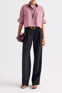 Next Ex Shirt in Superfine Cotton Plum