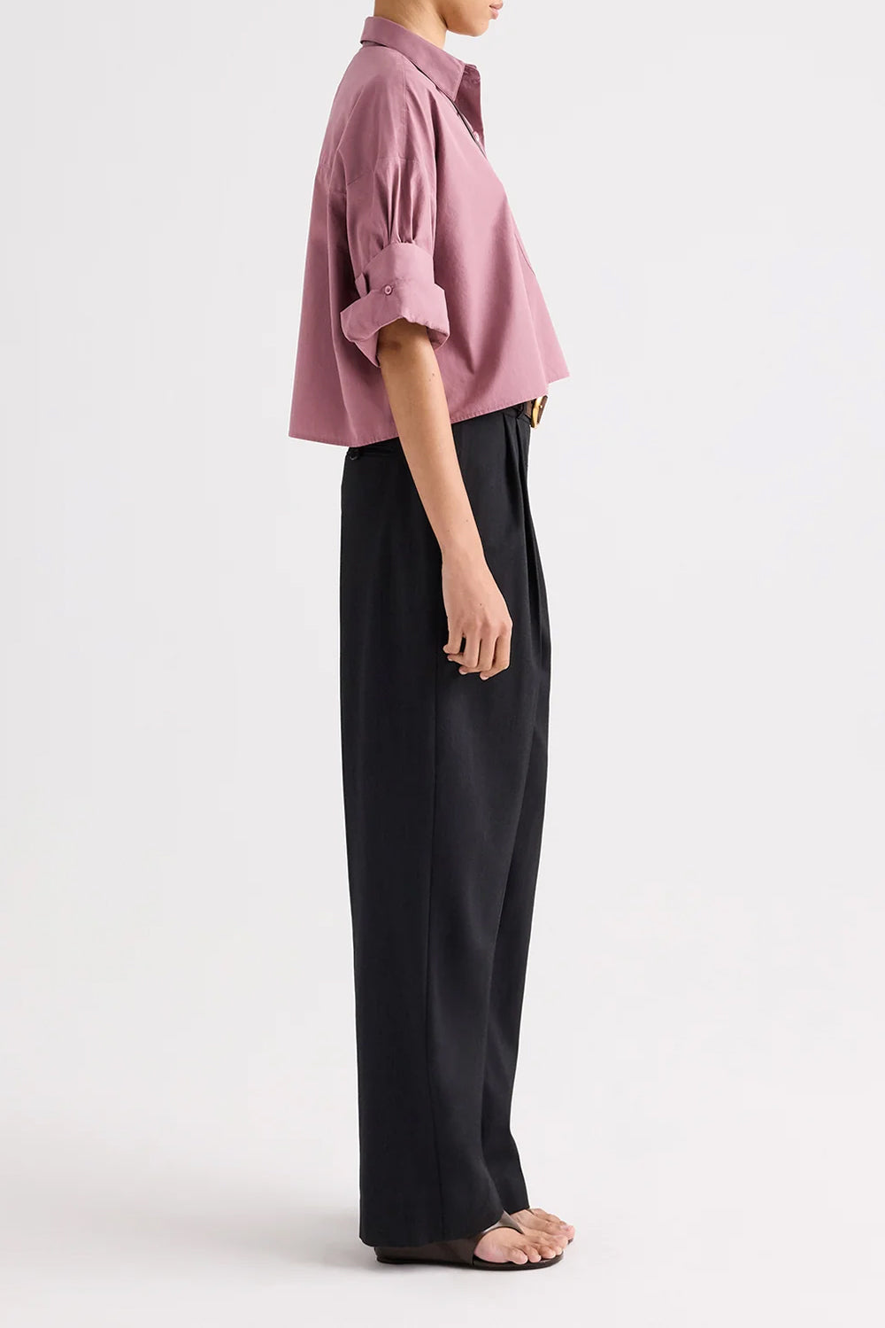 Next Ex Shirt in Superfine Cotton Plum