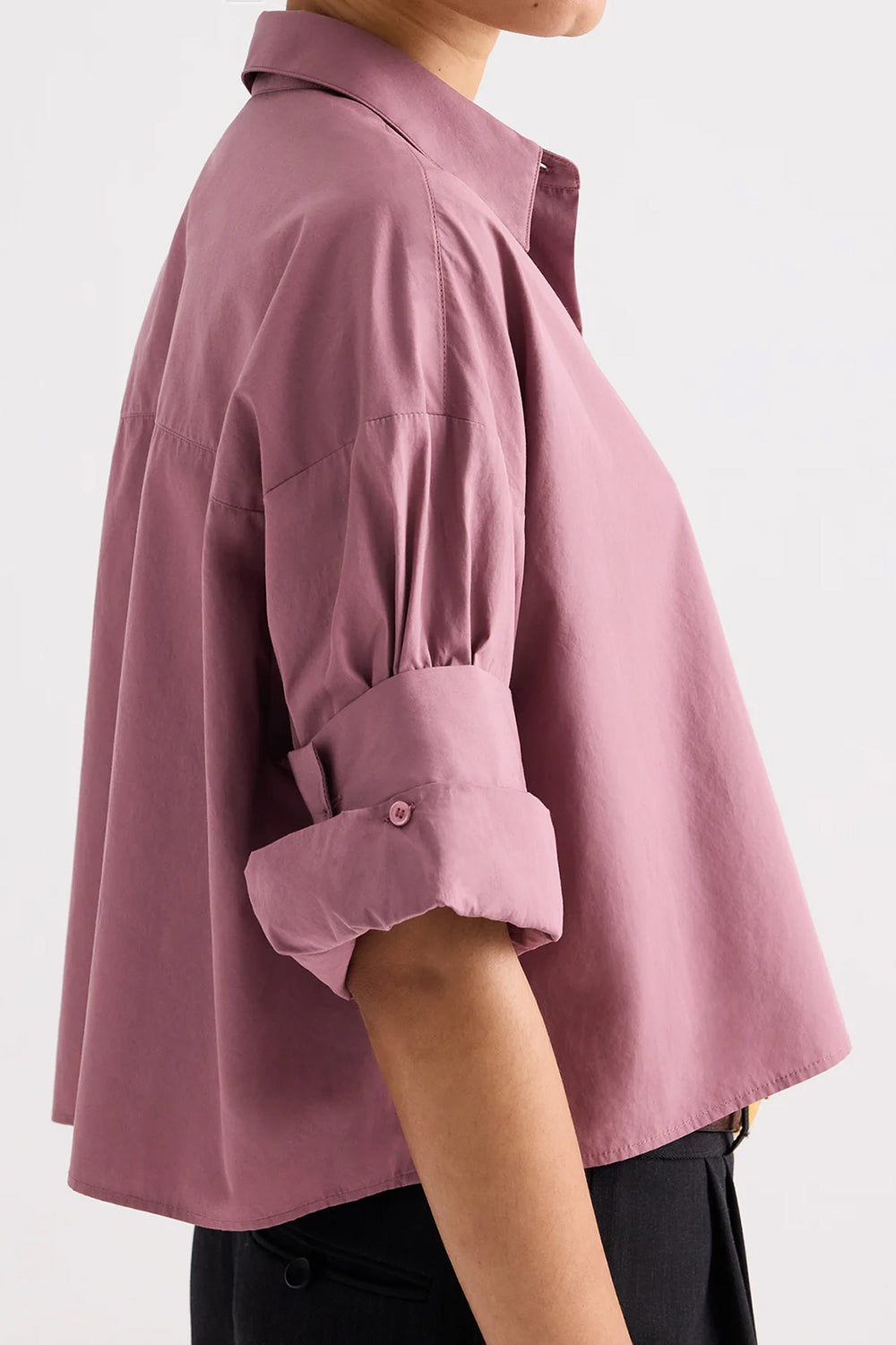 Next Ex Shirt in Superfine Cotton Plum