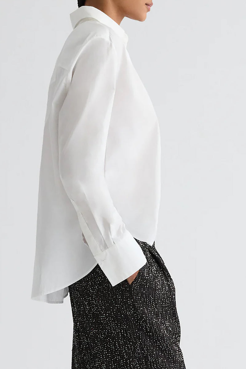 Possetti Top in Superfine Cotton Shirting White