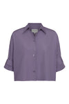 Next Ex Cotton Shirt in Black Plum