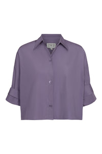 Next Ex Cotton Shirt in Black Plum