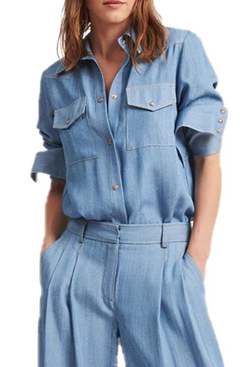 Ranchers Daughter Top in Medium Denim