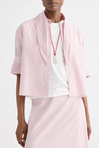 Tie One On in Cotton Stripes White Red