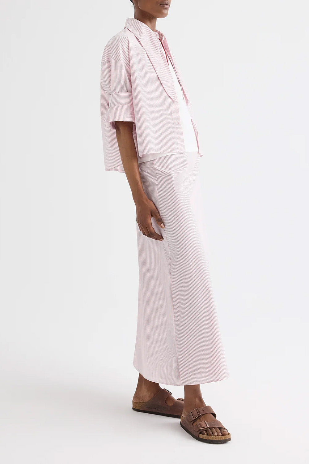 Tie One On in Cotton Stripes White Red