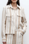 New Carter Top in Tosca Barre Linen White Khaki