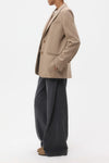 Sweet Pea Blazer Without Pintuck in Stretch Wool Timber Wolf Multi