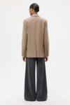 Sweet Pea Blazer Without Pintuck in Stretch Wool Timber Wolf Multi
