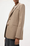 Sweet Pea Blazer Without Pintuck in Stretch Wool Timber Wolf Multi