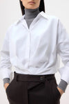 Taken Top in Super Compact Cotton White