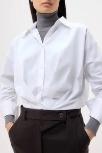 Taken Top in Super Compact Cotton White