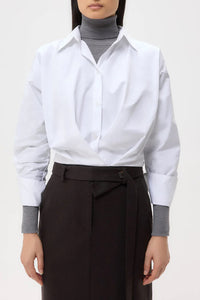 Taken Top in Super Compact Cotton White