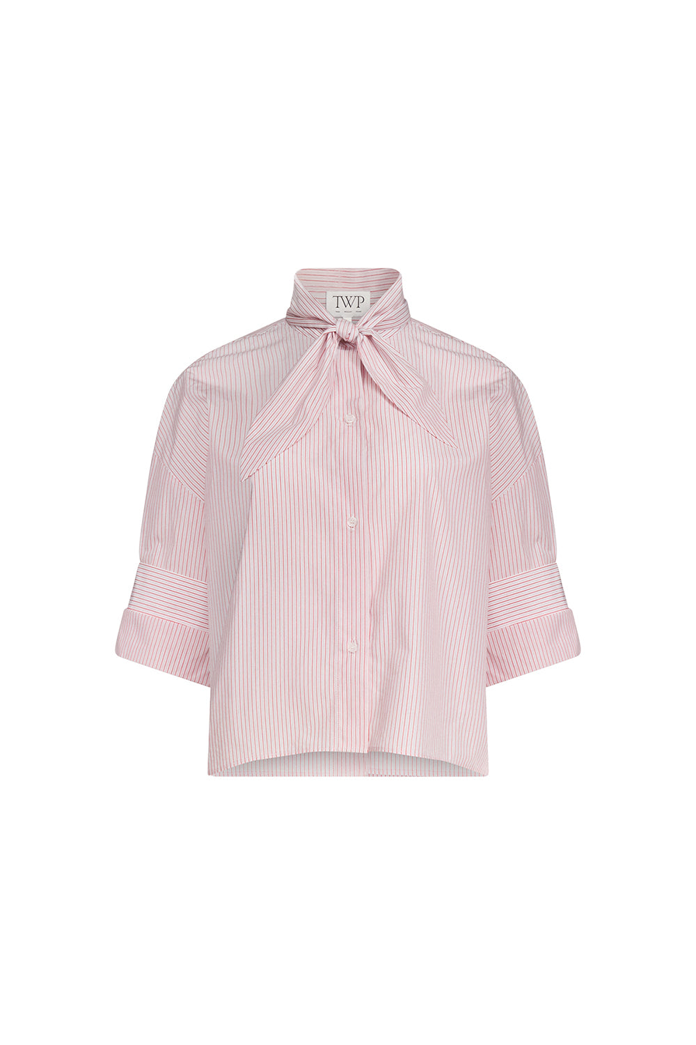 Tie One On in Cotton Stripes White Red