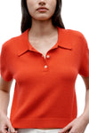 Thermal Polo in Fine Cashmere Tomato