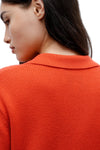 Thermal Polo in Fine Cashmere Tomato